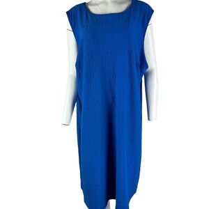 Avenue Sheath Dress Size 30/32 Blue Sleeveless Stretch Women's Plus